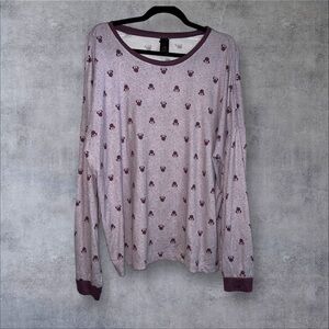 Disney Long Sleeve Top - Purple and White